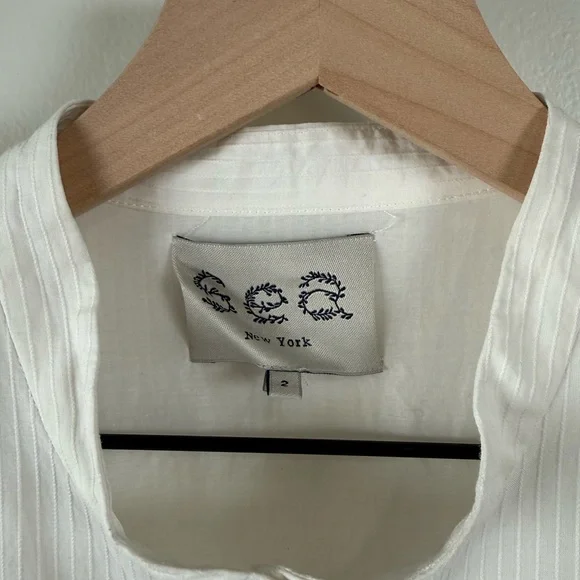 Sea New York White Cotton Embroidered Dress Size 2 Pink Hem Detail Boho - Picture 2 of 9